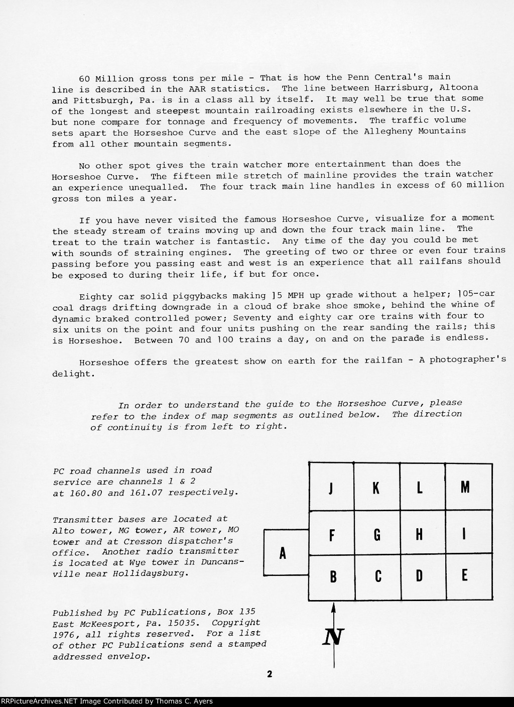 "Rail Guide To The Horseshoe Curve," Page 2, 1976